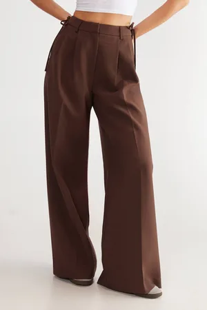 NASTY GAL Womens Premium Tailored Tie Detail Trouser - - 4