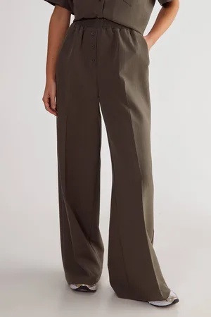 NASTY GAL Womens Pinstripe Button Front Detail Tailored Trouser. - - 12