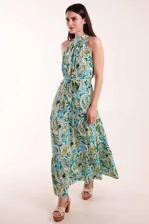 Blue Vanilla Womens Halter Neck Paisley Maxi Dress - - 10