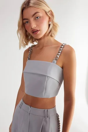NASTY GAL Womens Premium Tailored Chain Strap Top - - 18