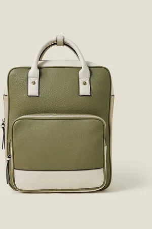 Accessorize Womens Two-Tone Top Handle Faux Leather Backpack - - One Size