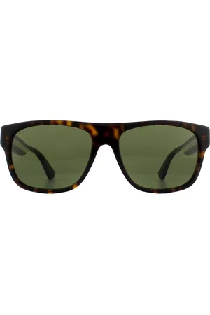 Gucci Rectangle Havana Green Sunglasses - - One Size