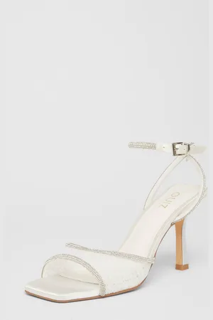 Quiz Womens Bridal Lace Diamante Heeled Sandal - 7
