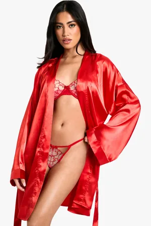 Boohoo Womens Satin dressing gown - - 10