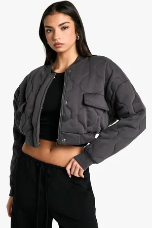 Boohoo Womens Onion Quilt Bomber Jacket - - 16