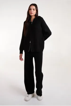 Blue Vanilla Womens Zip Front Hoodie Tracksuit Set - - One Size