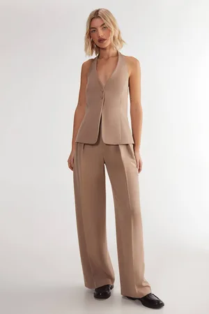 NASTY GAL Womens Essentials Pleat Front Tailored Straight Leg Trouser - - 18