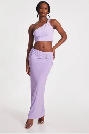 Quiz Womens Lilac Bodycon Maxi Skirt - - 16