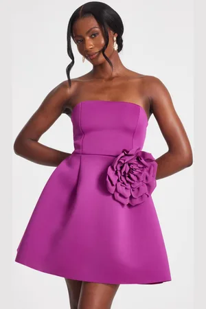 Quiz Womens Magenta Strapless Mini Dress - - 4