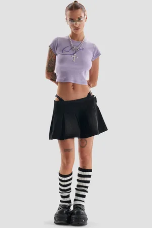 Heretic Nine Womens Cloud 9 Crop Baby T-Shirt with Graphic in - 12