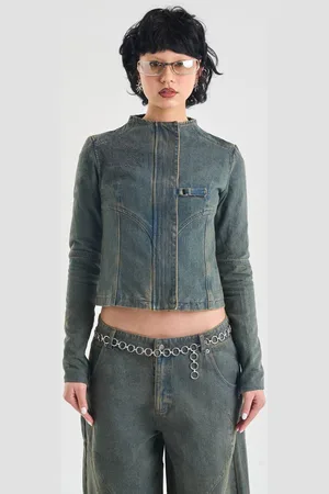 Heretic Nine Womens Fossilised Denim Jacket - - 6