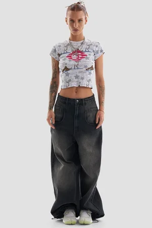 Heretic Nine Womens Stripped Crop Baby T-shirt with All Over Strip Print in Multicolour - 8