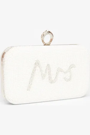 Quiz Womens Bridal Diamante Ring Box Bag - One Size
