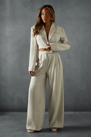 MissPap Womens Tailored Satin Waistband Trousers - - 10