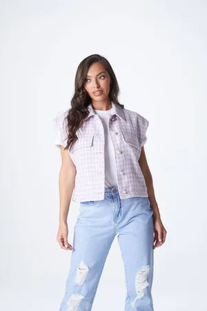Urban Bliss Womens Dogtooth Gilet - - 14