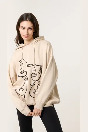 Blue Vanilla Womens Face Art Hoodie - - One Size