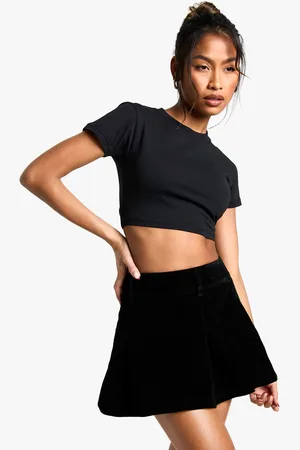 Boohoo Womens Faux Suede Mini Pleated Skirt - - 14