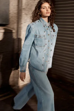 NASTY GAL Womens Eyelet Detail Denim Jacket - - 4