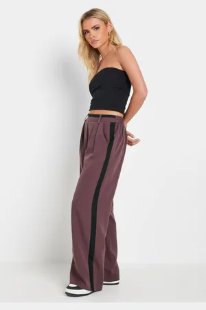 PixieGirl Womens Petite Side Stripe Wide Leg Trousers - - 16