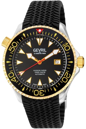 Gevril Hudson Yards 48802R Swiss Automatic Sellita SW200 Blue Dial Genuine Rubber Watch - One Size