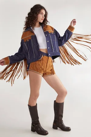 NASTY GAL Womens Denim Suede Mix Jacket - - 16