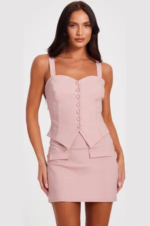 Quiz Womens Pale Button Detail Corset Top - 10