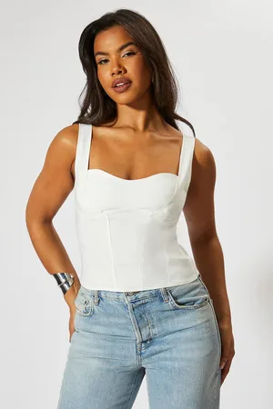 MissPap Womens Corset Detail Bodycon Top - - 16