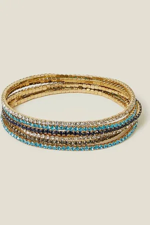 Accessorize Womens 6-Pack Cupchain Stretch Bracelets - - One Size