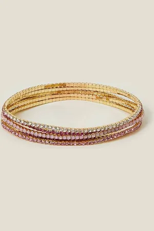 Accessorize Womens 6-Pack Cupchain Stretch Bracelets - - One Size