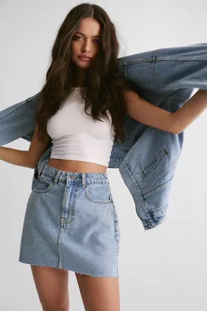 NASTY GAL Womens The Denim Pelmet Skirt - - 4