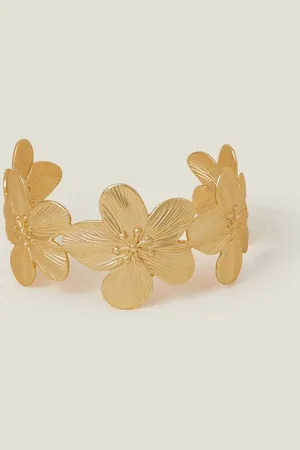 Accessorize Womens Flower Cuff Bracelet - - One Size