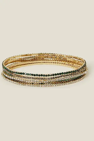Accessorize Womens 6-Pack Cupchain Stretch Bracelets - - One Size