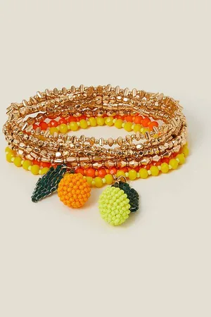 Accessorize Womens Beaded Fruit Stretch Bracelets - - One Size