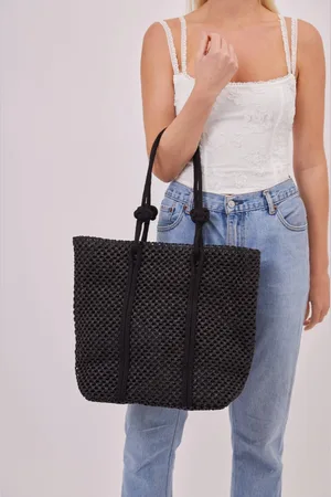 My Accessories Womens Oversized Woven Tote Bag - - One Size
