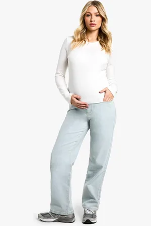 Boohoo Womens Maternity Over The Bump Boyfriend Jeans - - 16