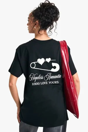 Boohoo Womens Hopeless Romantic Oversized T-shirt - - L