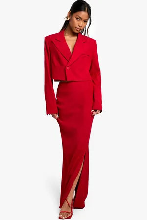 Boohoo Womens Tailored Side Split Maxi Skirt - 8
