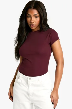 Boohoo Womens Basics Short Sleeve Crew Neck Bodysuit - - 8