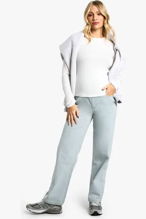 Boohoo Womens Maternity Over The Bump Boyfriend Jeans - - 12