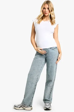 Boohoo Womens Maternity Over The Bump Boyfriend Jeans - - 16