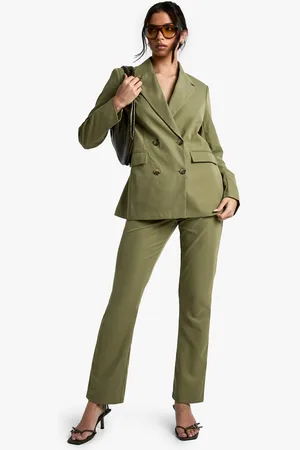 Boohoo Womens Slim Straight Leg Tailored Trousers - - 16