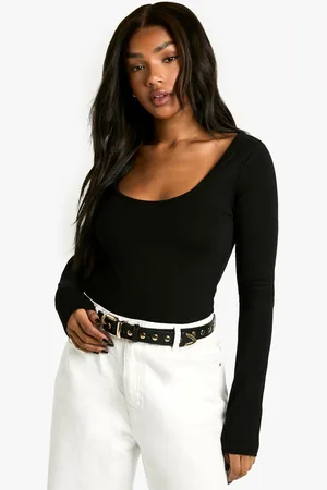 Boohoo Womens Basics Long Sleeve Scoop Neck Bodysuit - - 16