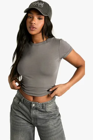 Boohoo Womens Basics Fitted Ringer Cap Sleeve Top - - 10