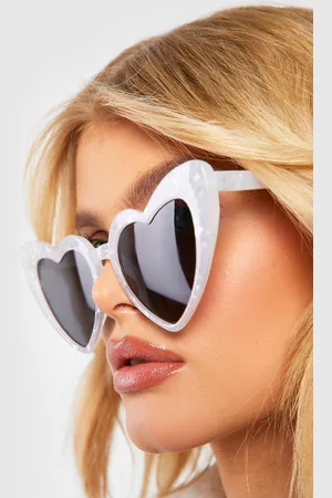 Boohoo Womens Marbled Heart Sunglasses - - One Size
