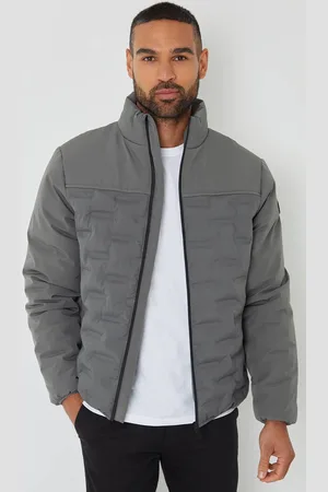 Threadbare Quilted Panel Funnel Neck Jacket - - XL