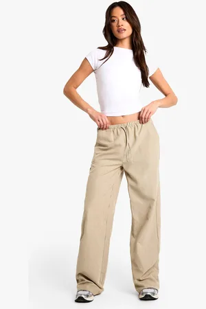 Boohoo Womens Tall Peached Soft Thin Drawcord Straight Leg Trouser - - 16
