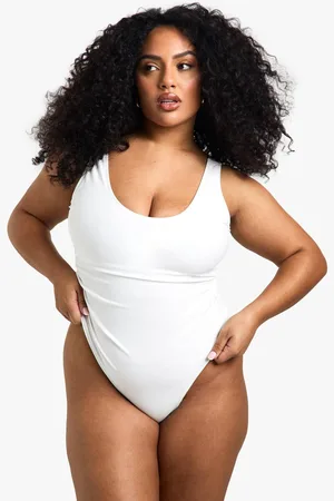 Boohoo Womens Plus Swimwear Essentials Ruched Tummy Control Swimsuit - - 26