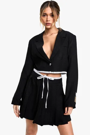 Boohoo Womens Tailored Woven Pleated Mini Skirt - - 12