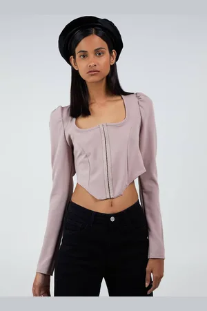 Pink Vanilla Womens Long Sleeve Corset Top - - 8