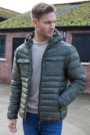 Threadbare Lightweight Hooded Puffer Jacket - - XL